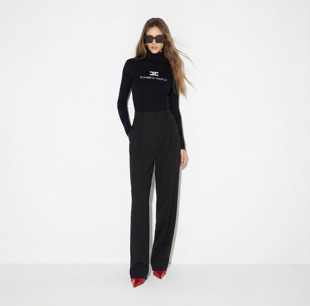 Dolcevita in maglia a costine<BR/> MK18B66E2 685 ELISABETTA FRANCHI 