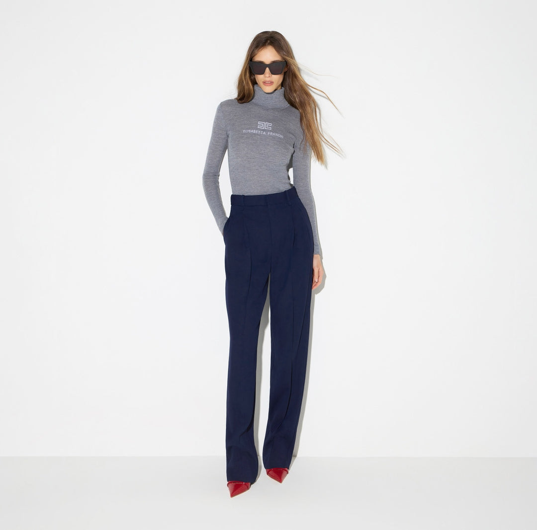 Dolcevita in maglia a costine<BR/> MK18B66E2 G41 ELISABETTA FRANCHI 