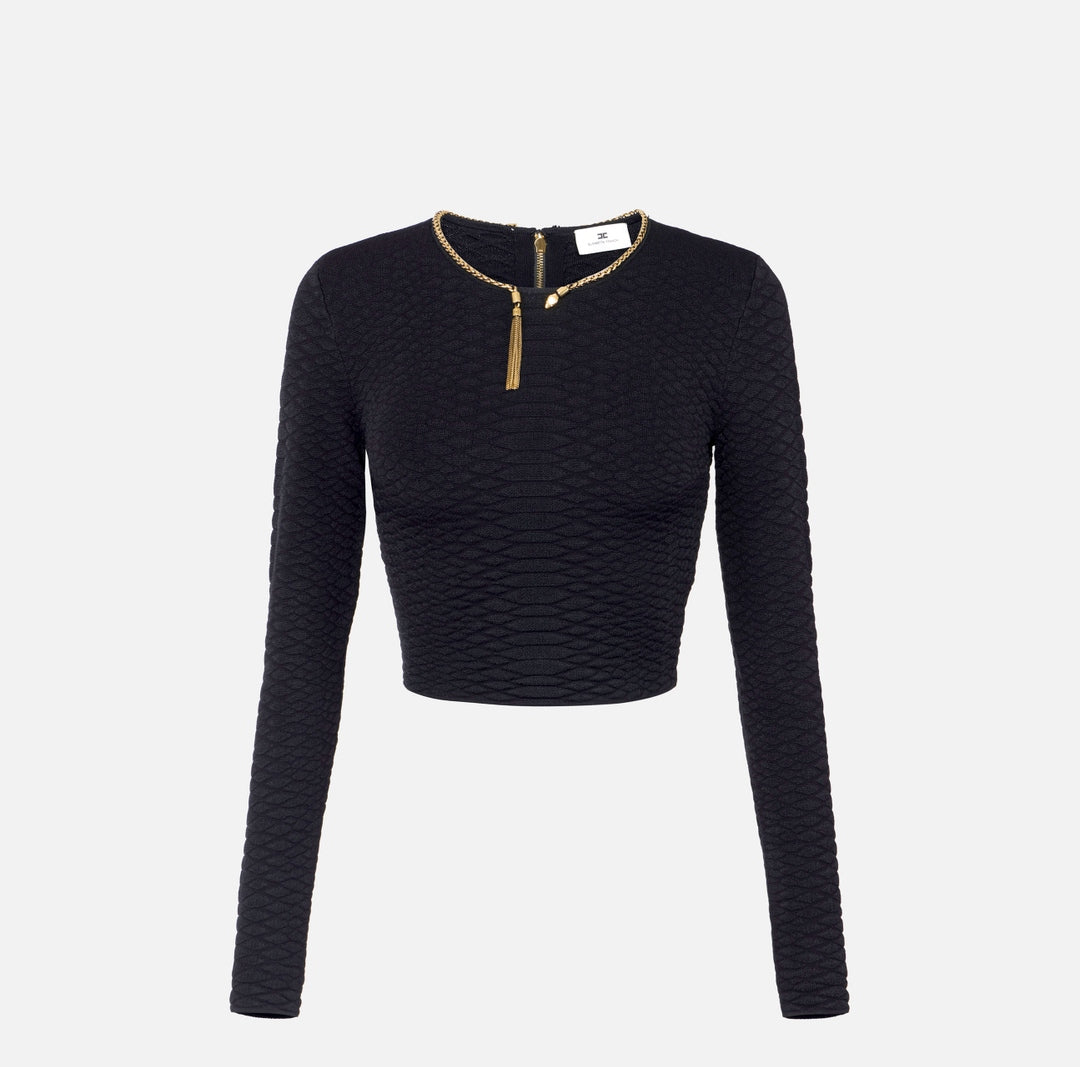 Top in maglia a trama snake MK32S67E2 110 ELISABETTA FRANCHI 