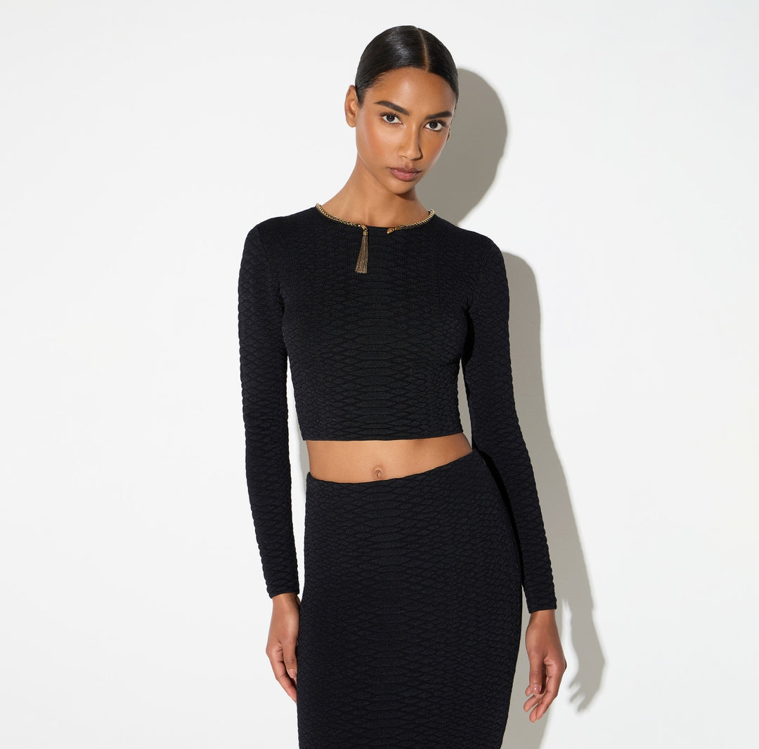 Top in maglia a trama snake MK32S67E2 110 ELISABETTA FRANCHI 