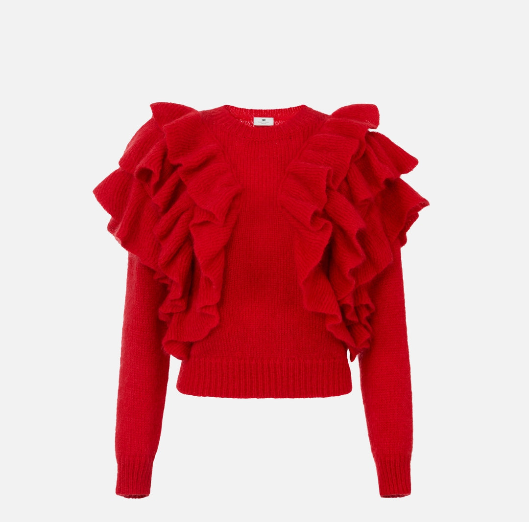 Elisabetta Franchi Pullover in maglia con ruches<BR/> MK42T67E2 CG5 ELISABETTA FRANCHI 