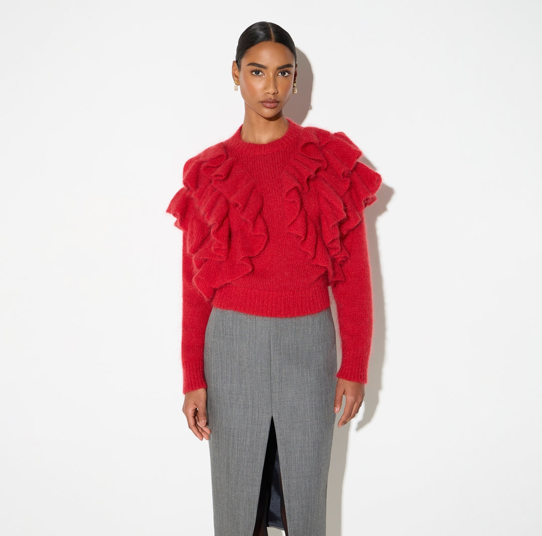Elisabetta Franchi Pullover in maglia con ruches<BR/> MK42T67E2 CG5 ELISABETTA FRANCHI 