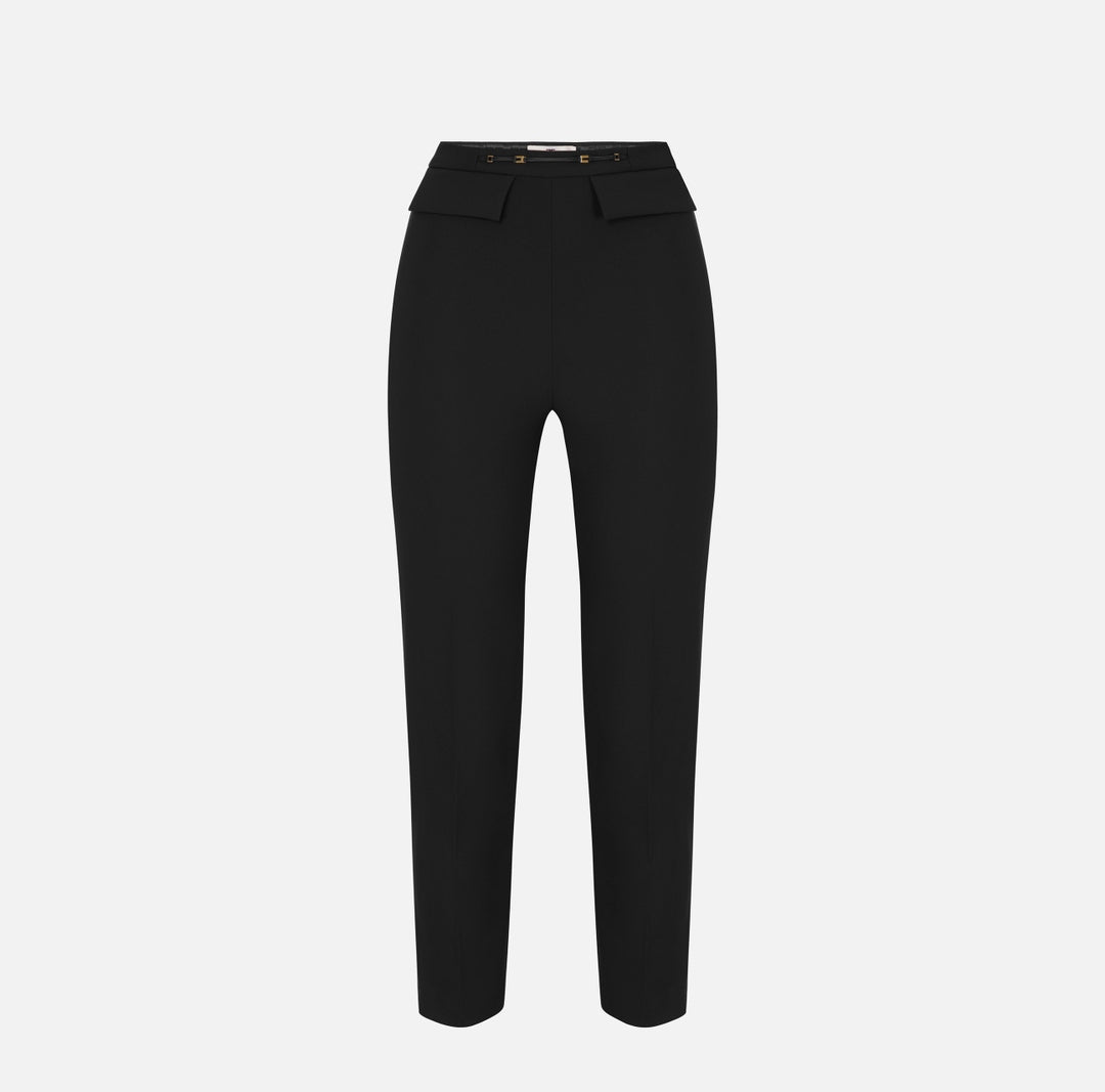 Pantaloni in doppio crêpe stretch<BR/> PA19566E2 110 ELISABETTA FRANCHI 