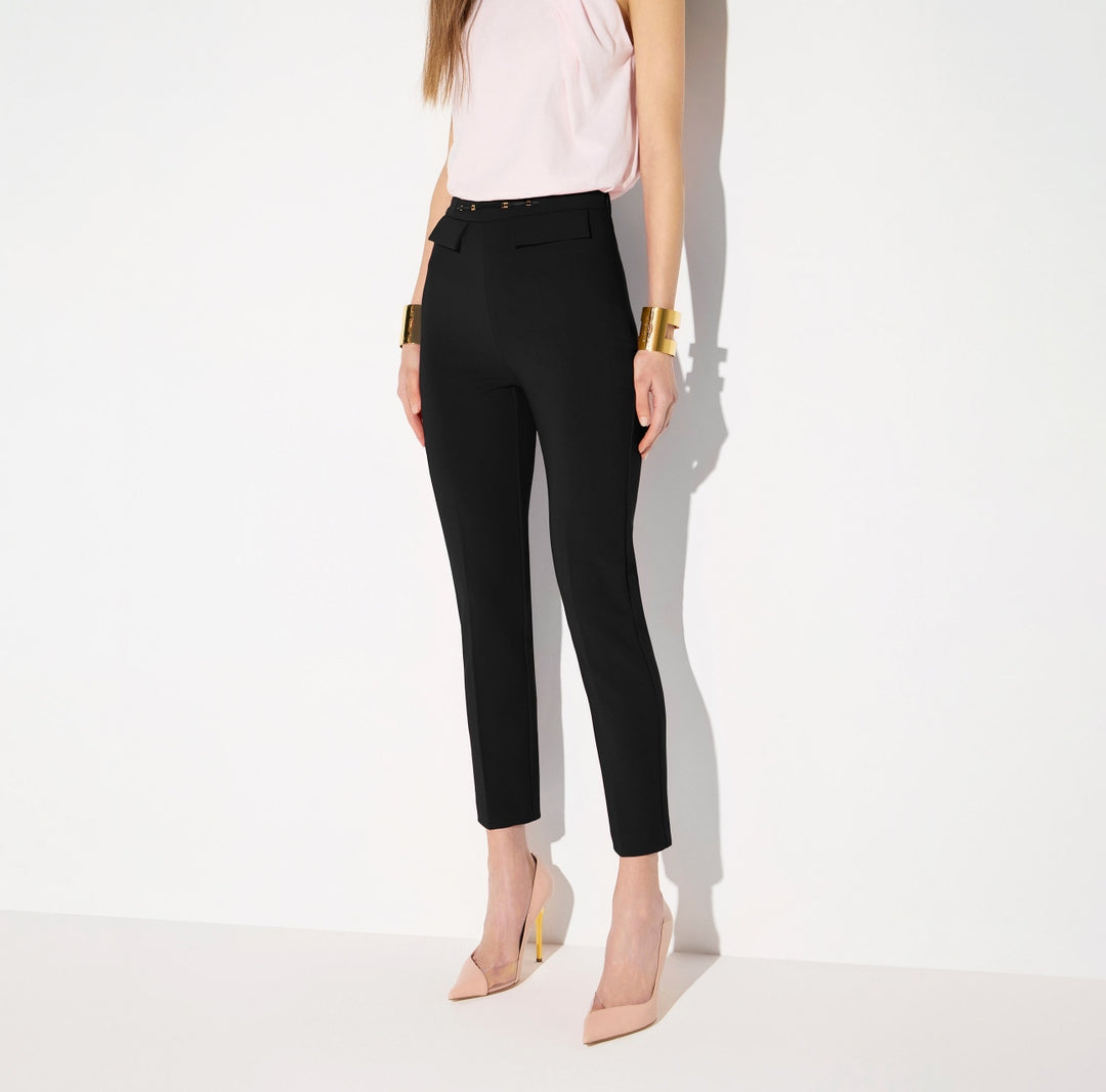 Pantaloni in doppio crêpe stretch<BR/> PA19566E2 110 ELISABETTA FRANCHI 