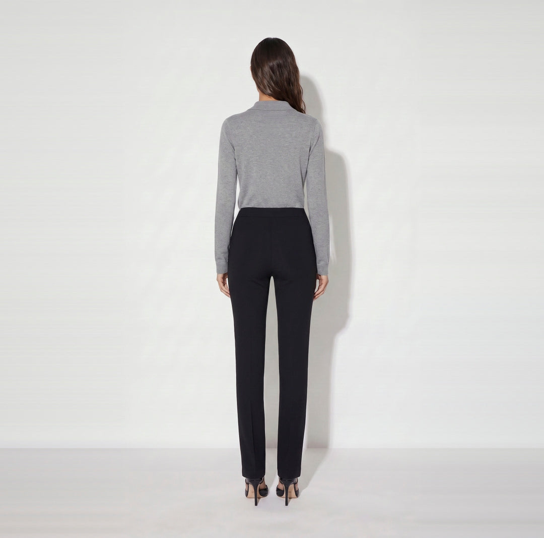 Pantaloni in doppio crêpe stretch<BR/> PA19666E2 110 ELISABETTA FRANCHI 