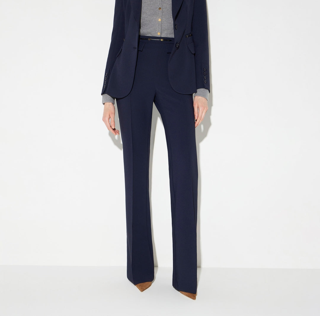 Pantaloni in doppio crêpe stretch<BR/> PA19666E2 H88 ELISABETTA FRANCHI 