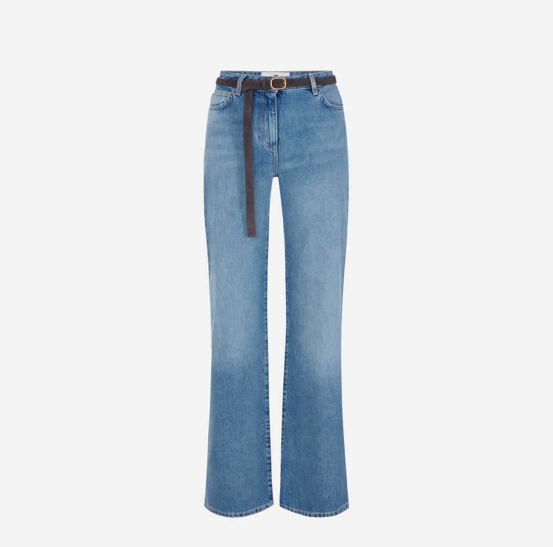 Jeans a palazzo con cintura PJ20N66E2 139 ELISABETTA FRANCHI 