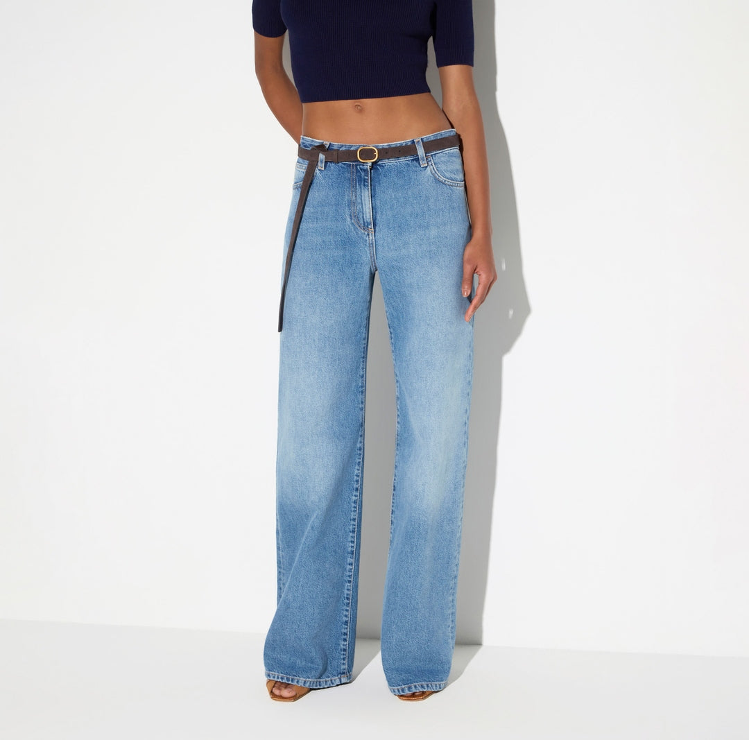 Jeans a palazzo con cintura PJ20N66E2 139 ELISABETTA FRANCHI 