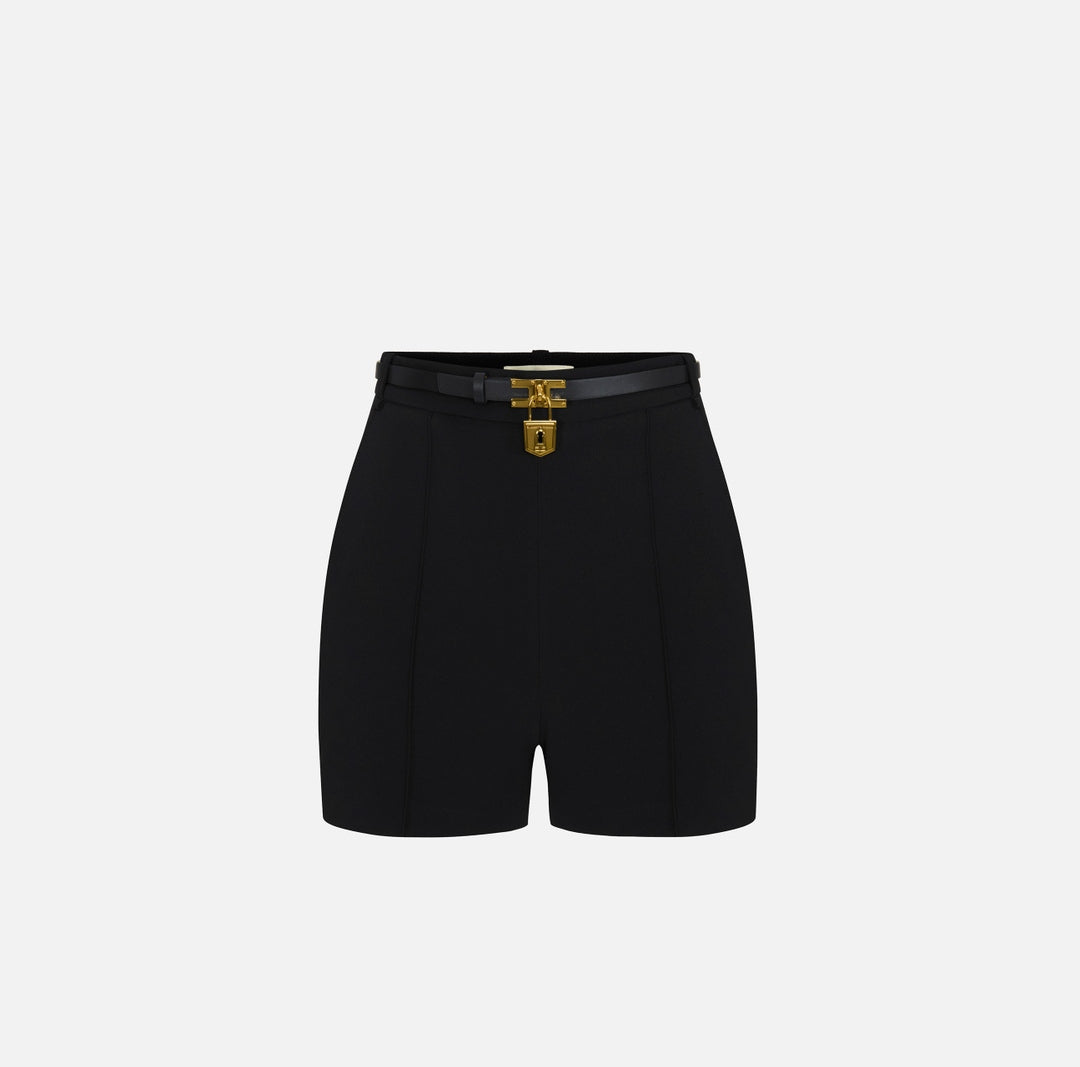 Elisabetta Franchi Shorts in crêpe leggero con cintura SH00666E2 110 ELISABETTA FRANCHI 
