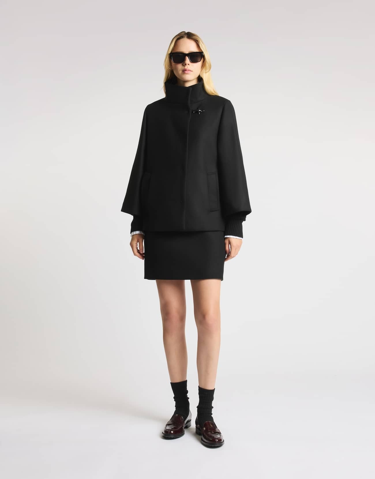 Cappa in panno di lana e cashmere NAW12534490YM VB999 FAY 