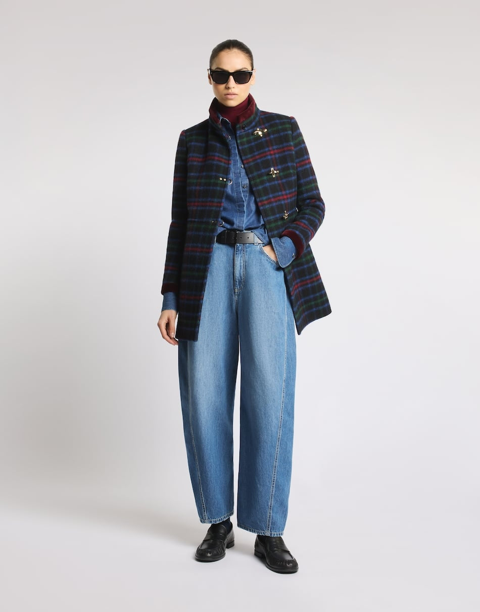 Virginia Coat in panno di lana check<BR/> NAW50534000YM U0ALZ FAY 