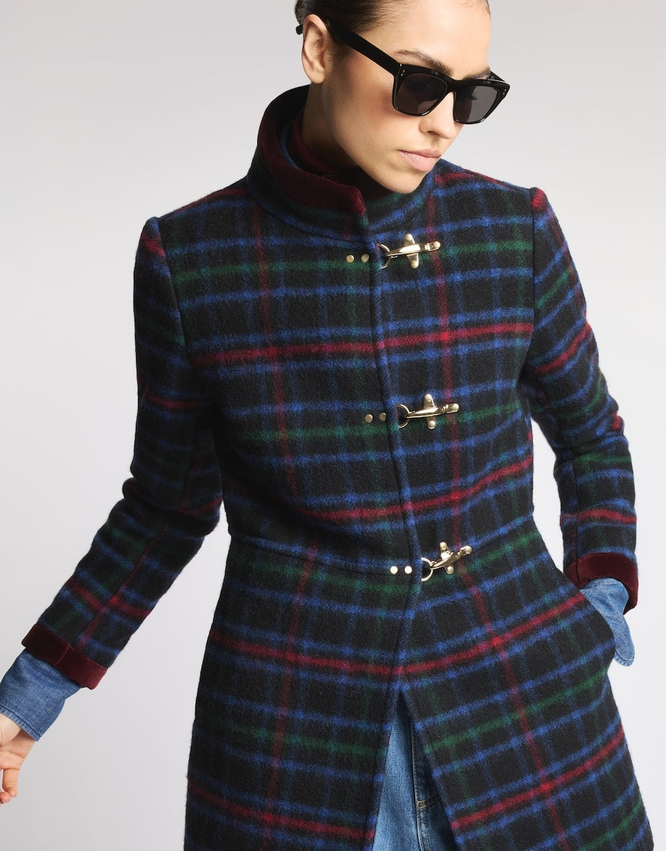 Virginia Coat in panno di lana check<BR/> NAW50534000YM U0ALZ FAY 