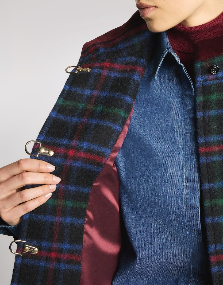 Virginia Coat in panno di lana check<BR/> NAW50534000YM U0ALZ FAY 