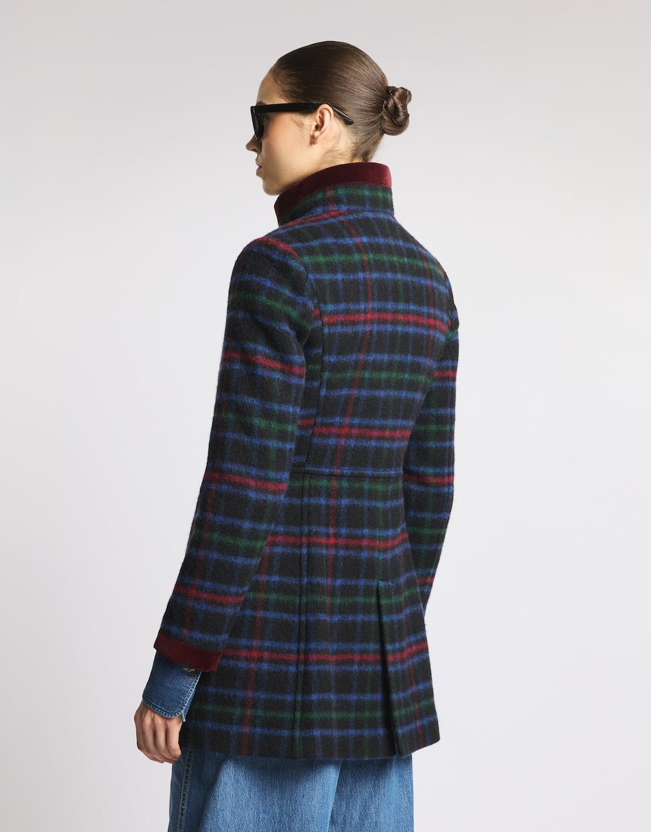 Virginia Coat in panno di lana check<BR/> NAW50534000YM U0ALZ FAY 