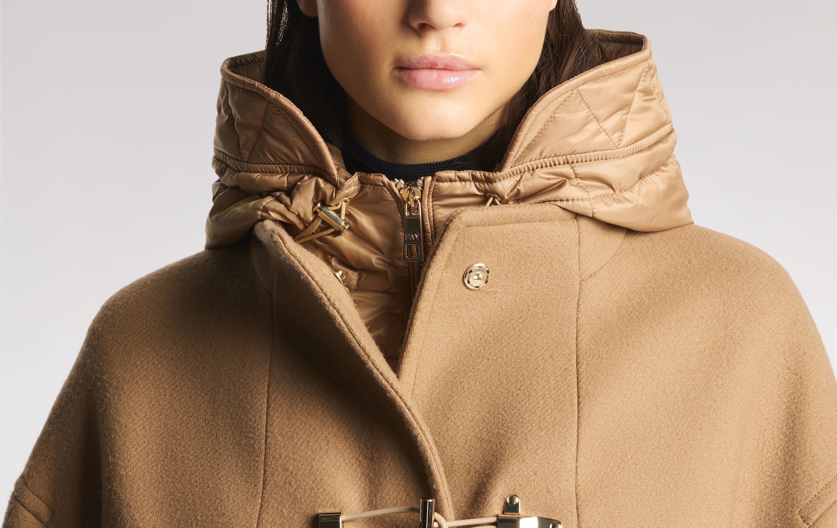 Toggle Coat in panno di lana e cashmere<BR/> NAW59533530YM VC809 FAY 
