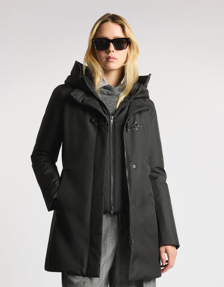 Toggle Coat in gabardine tecnico<BR/> NAW59533830ZX EB999 FAY 