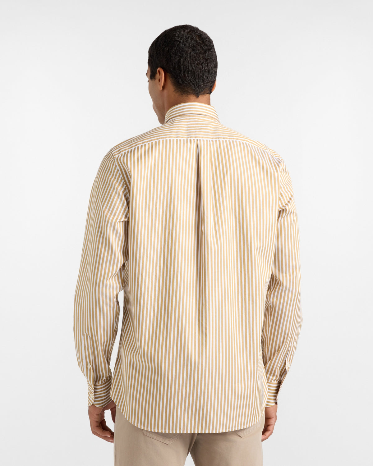 Camicia Uomo in twill con riga raso Regular Fit marrone CRR001013939M 727 HARMONT & BLAINE 