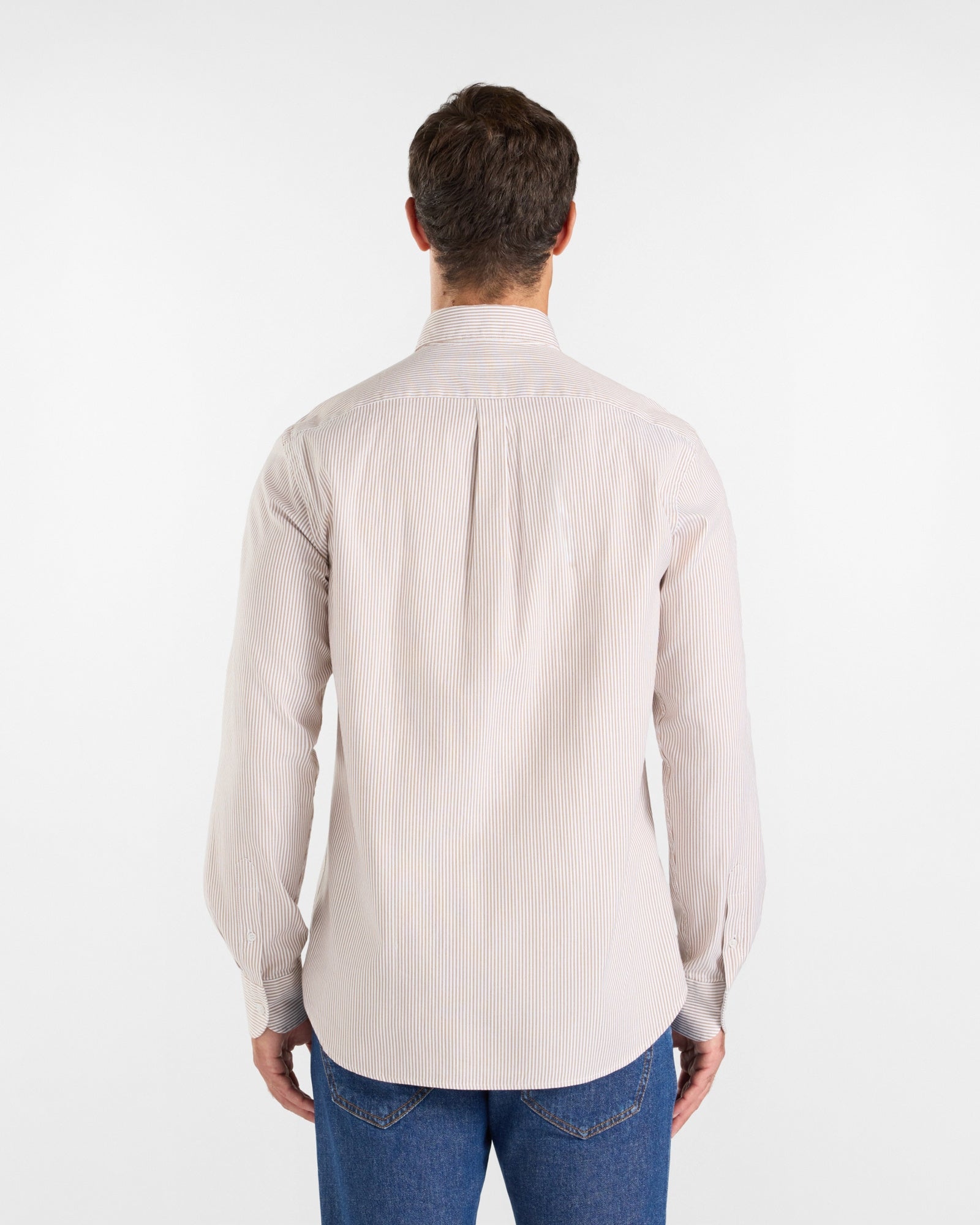 Camicia Uomo riga oxford tinto filo Regular Fit marrone CRR011013933B 733 HARMONT & BLAINE 