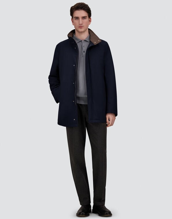 CAPPOTTO IN TWILL MELANGE E SUEDE EFFECT CA000230U12730 9250 HERNO 