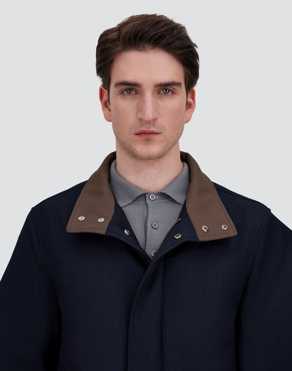 CAPPOTTO IN TWILL MELANGE E SUEDE EFFECT CA000230U12730 9250 HERNO 