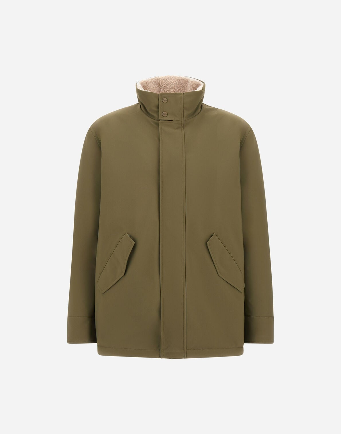CAPPOTTO CORTO IN TWILL OPACO E FLANELLA TOCCO CASHMERE GC000121U12923 7730 HERNO 