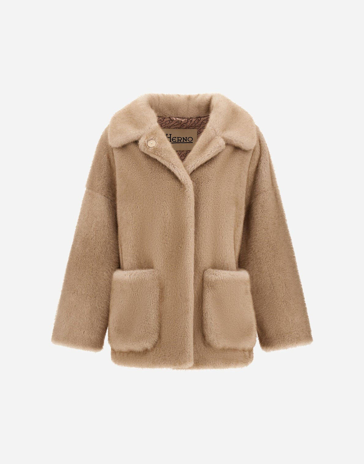 CAPPOTTO CORTO IN TOCCO PELLICCIA EFFETTO VISONE<BR/> GC000600D12739 1985 HERNO 