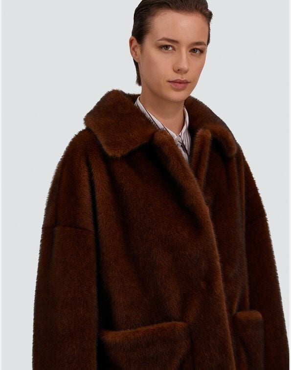 CAPPOTTO CORTO IN TOCCO PELLICCIA EFFETTO VISONE GC000600D12739 8800 HERNO 