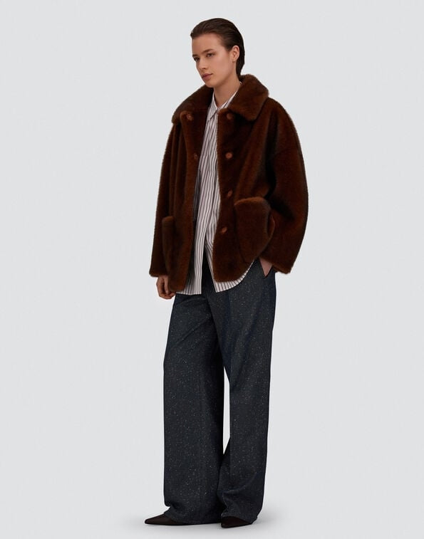 CAPPOTTO CORTO IN TOCCO PELLICCIA EFFETTO VISONE GC000600D12739 8800 HERNO 