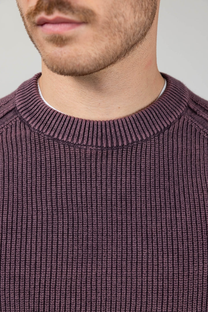 MAGLIA GIROCOLLO HESKIMO A COSTE IN COTONE LAVATO HE2400001 BORDEAUX HESKIMO 