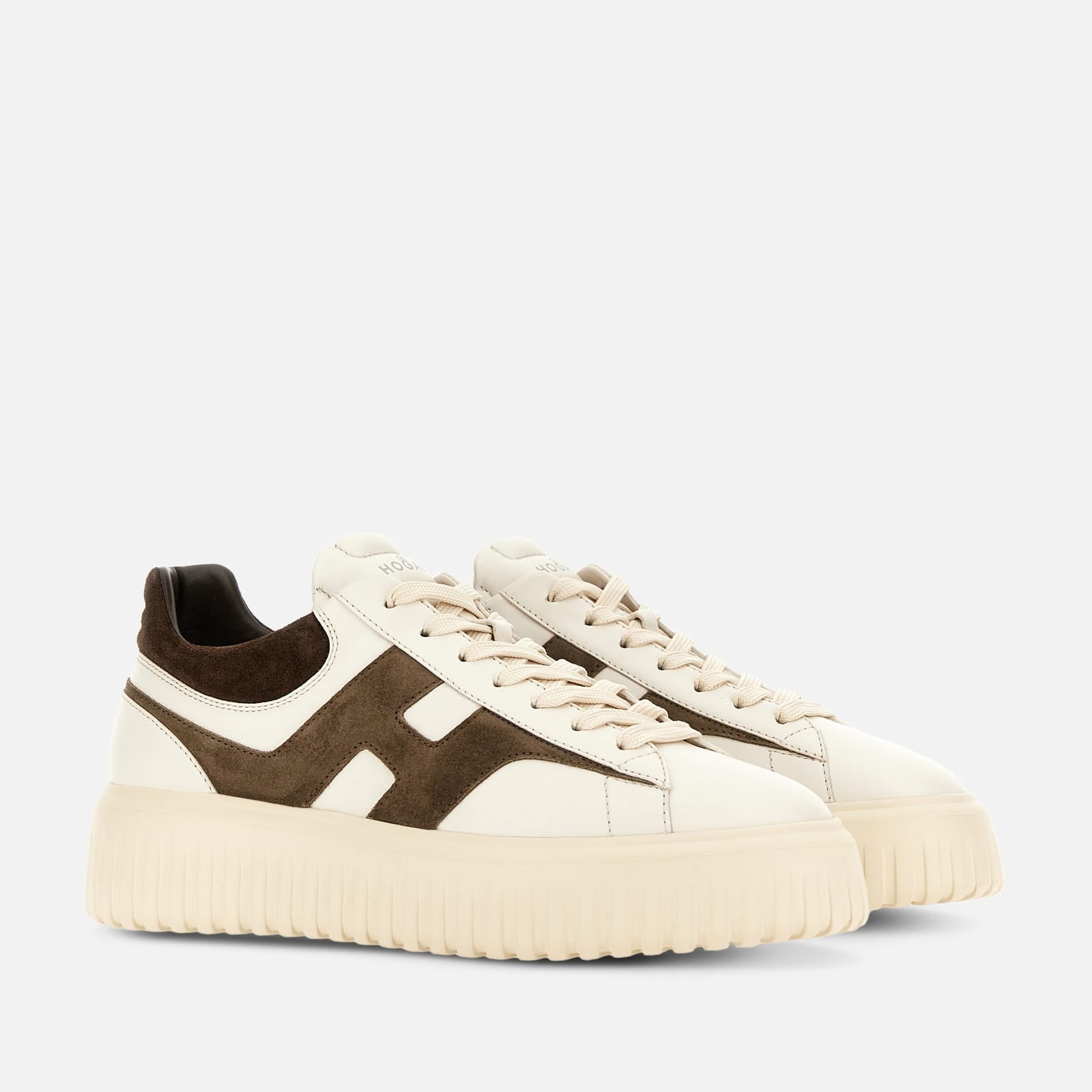 Sneakers Hogan H-Stripes<BR/>Avorio Marrone HXM6450FE91N1 M762F HOGAN 