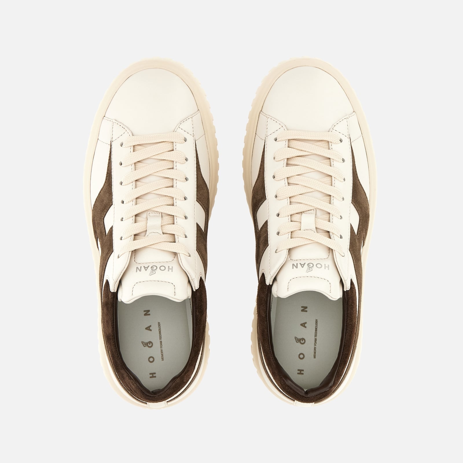 Sneakers Hogan H-Stripes<BR/>Avorio Marrone HXM6450FE91N1 M762F HOGAN 