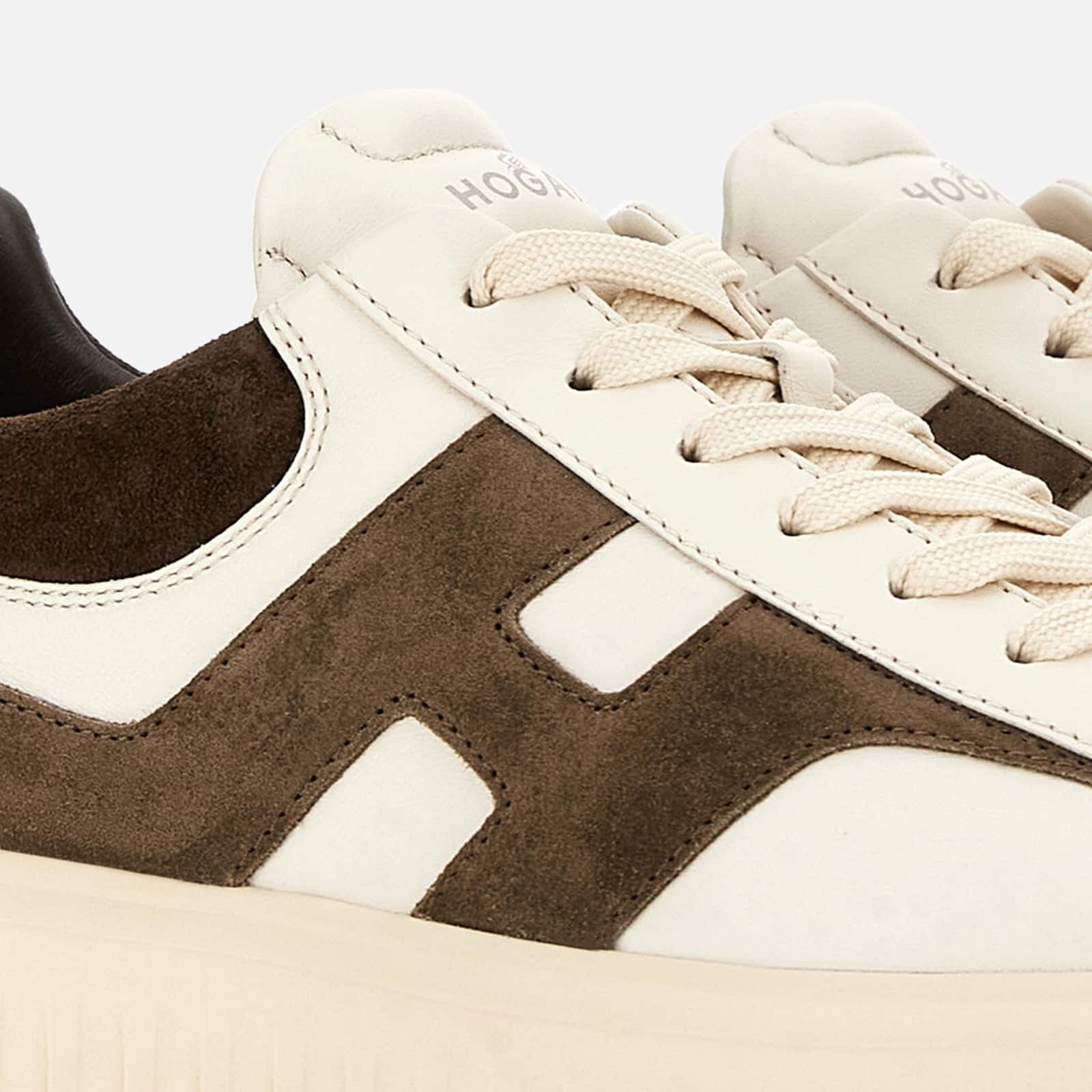 Sneakers Hogan H-Stripes<BR/>Avorio Marrone HXM6450FE91N1 M762F HOGAN 