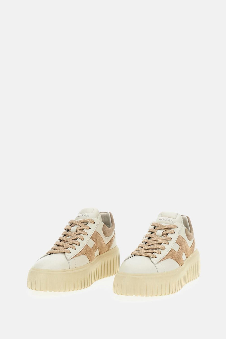 Sneakers Hogan H-Stripes<BR/>Avorio Beige Marrone HXW6450FE91N1 M0R16 HOGAN 