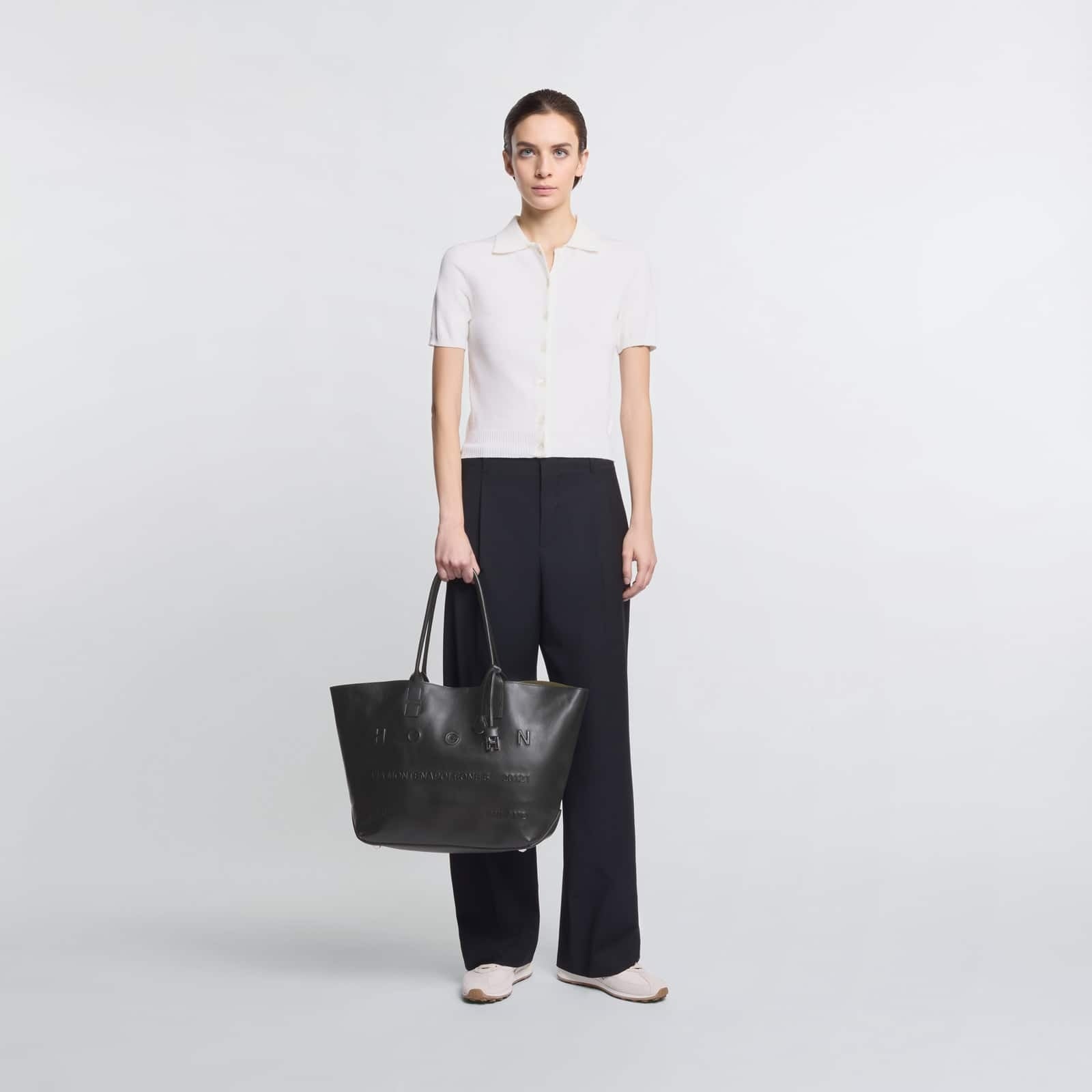 Borsa Shopping Hogan Address Media<BR/>Nero KBW01TA3300TZ PB999 HOGAN 