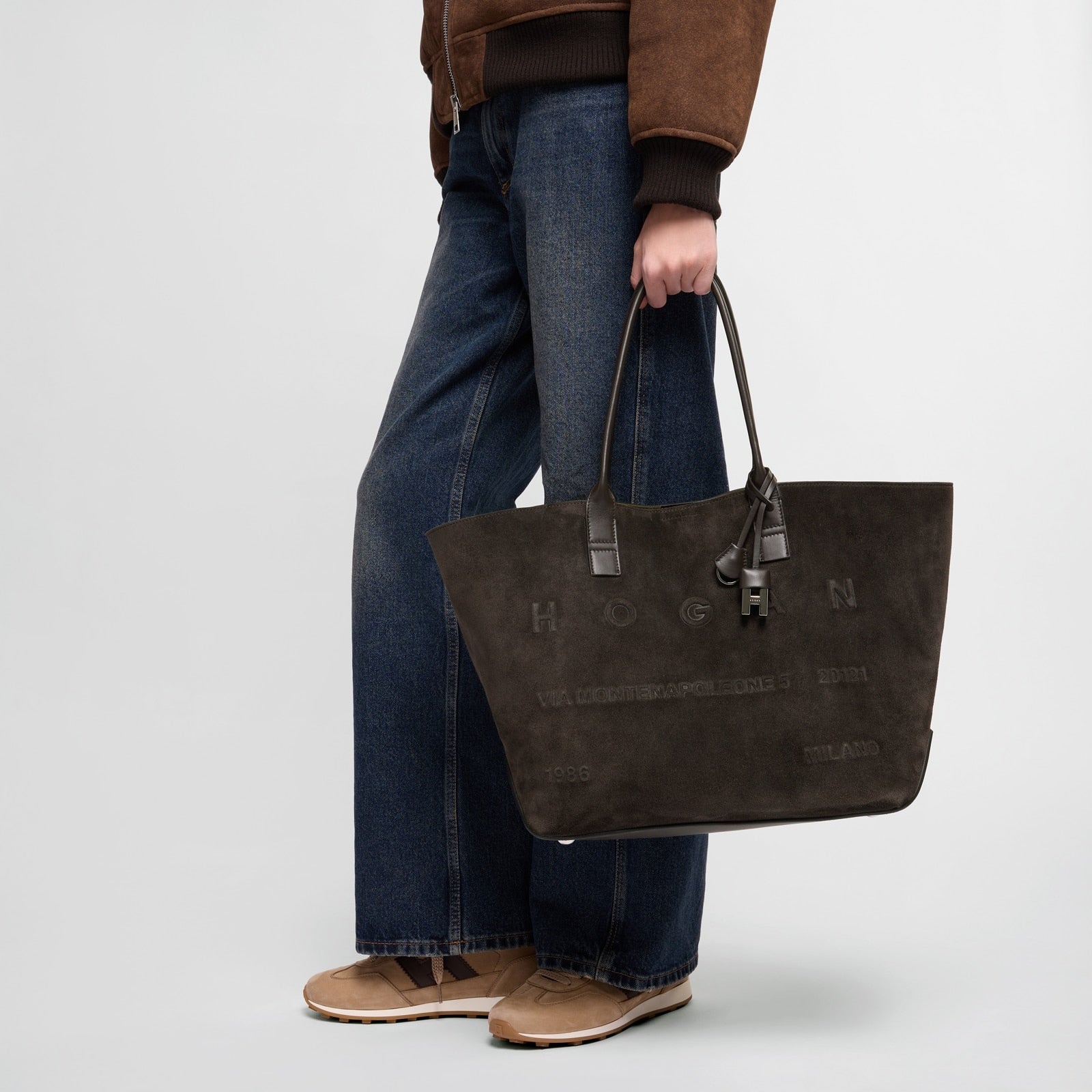 Hogan- Borsa Shopping Hogan Address Media<BR/>Marrone KBW01TA3300UG MS808 HOGAN 