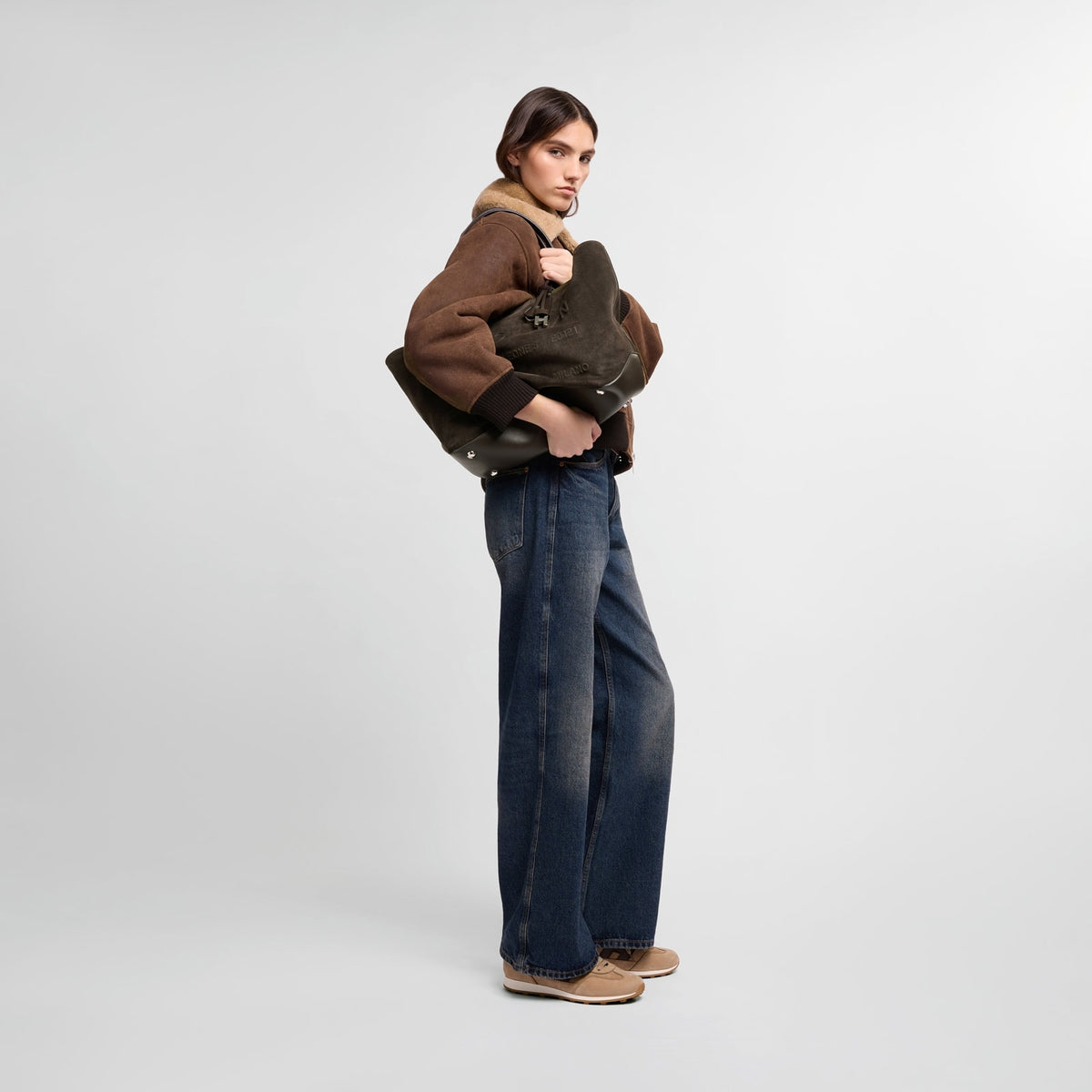 Hogan- Borsa Shopping Hogan Address Media<BR/>Marrone KBW01TA3300UG MS808 HOGAN 