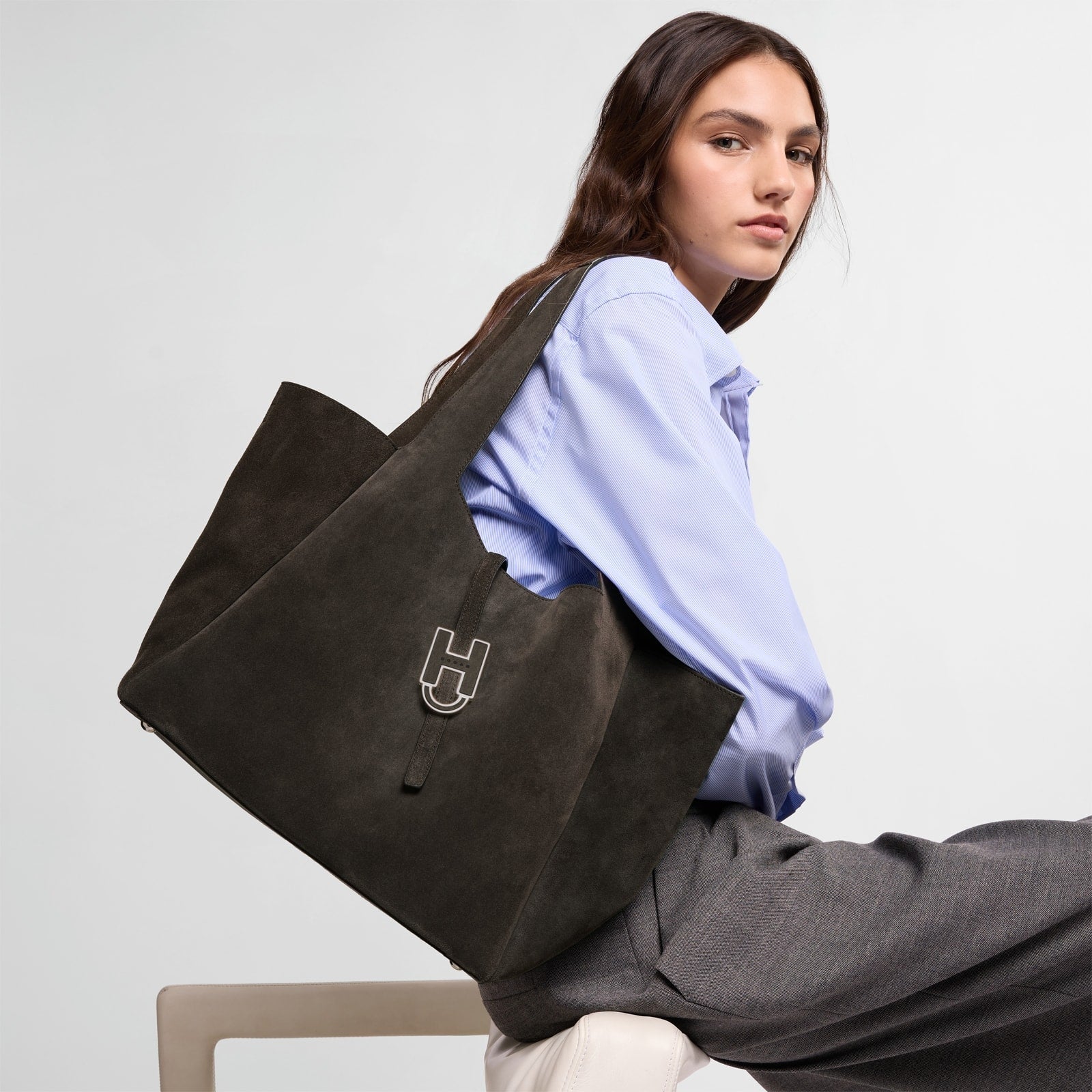 Borsa Shopping Hogan Trend<BR/>Marrone KBW01XA1300UG MS808 HOGAN 