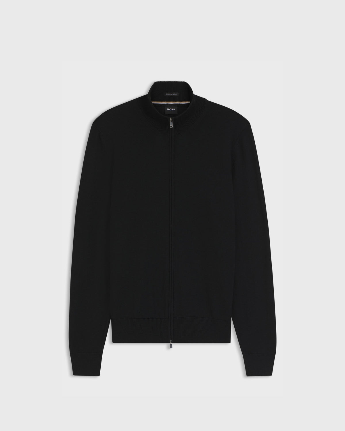 Maglione con zip in lana merino<BR/> 50566344 001 HUGO BOSS 
