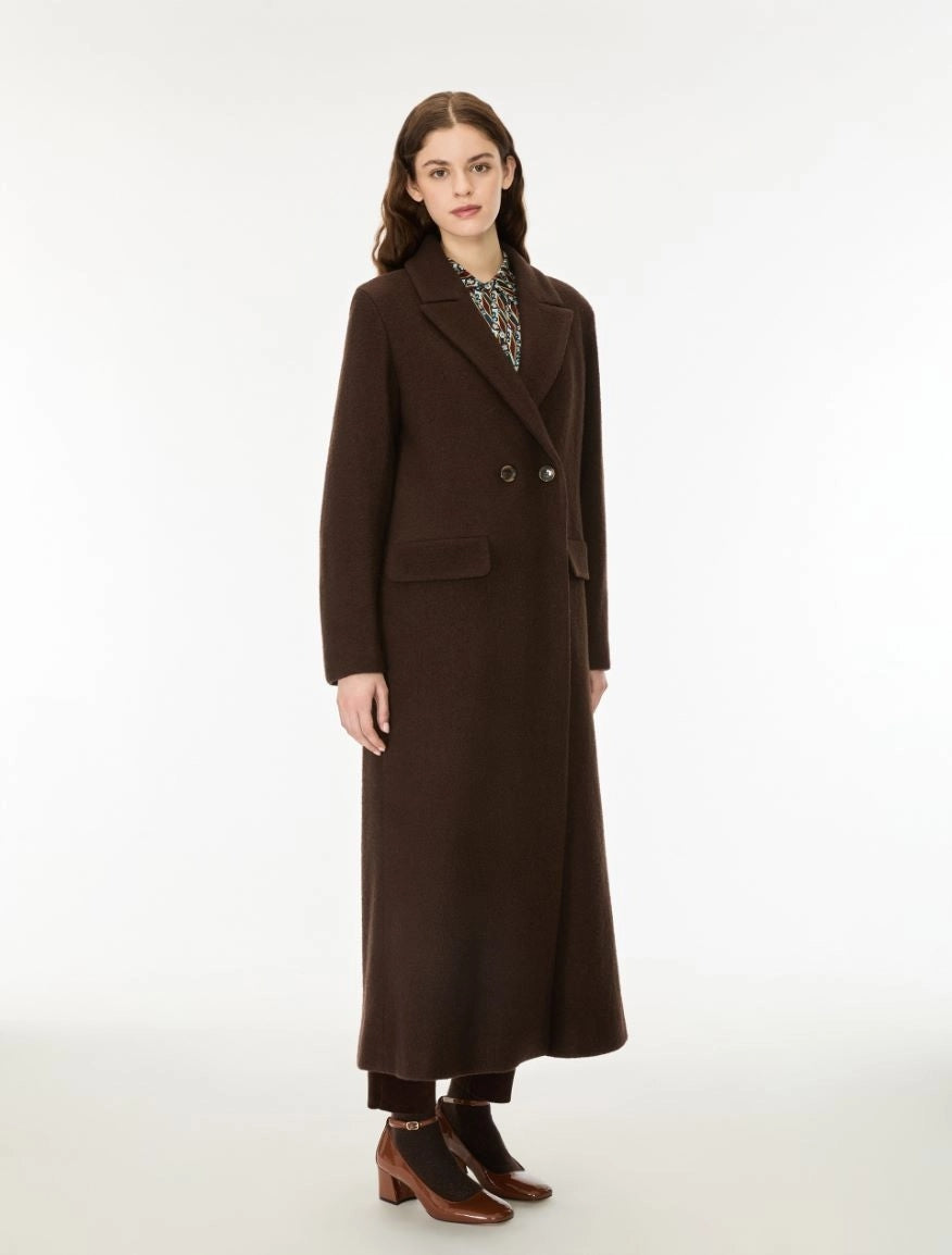 CAPPOTTO IN LANA COTTA<BR/>Marrone IBLABITURO 004 IBLUES 