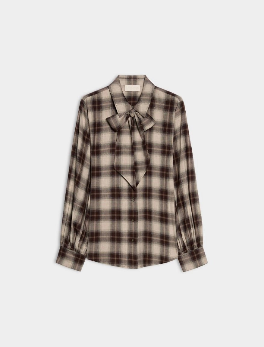 CAMICIA IN TARTAN<BR/>Marrone IBLADDOBBO 001 IBLUES 