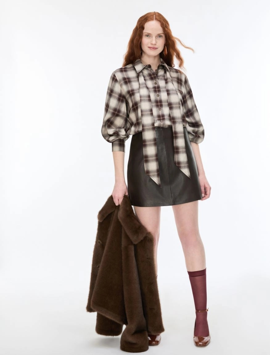 CAMICIA IN TARTAN<BR/>Marrone IBLADDOBBO 001 IBLUES 