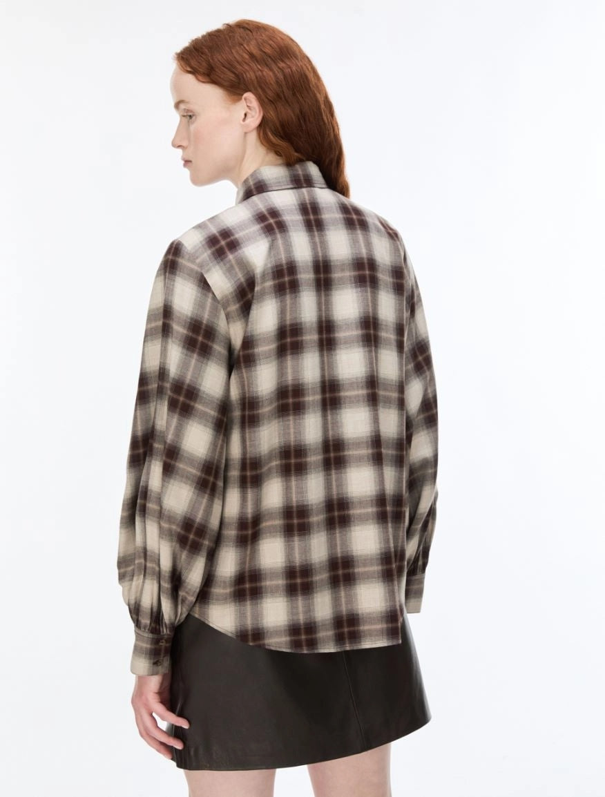 CAMICIA IN TARTAN<BR/>Marrone IBLADDOBBO 001 IBLUES 
