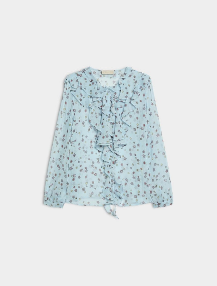 CAMICIA STAMPATA<BR/>Azzurro IBLAEROSI 008 IBLUES 