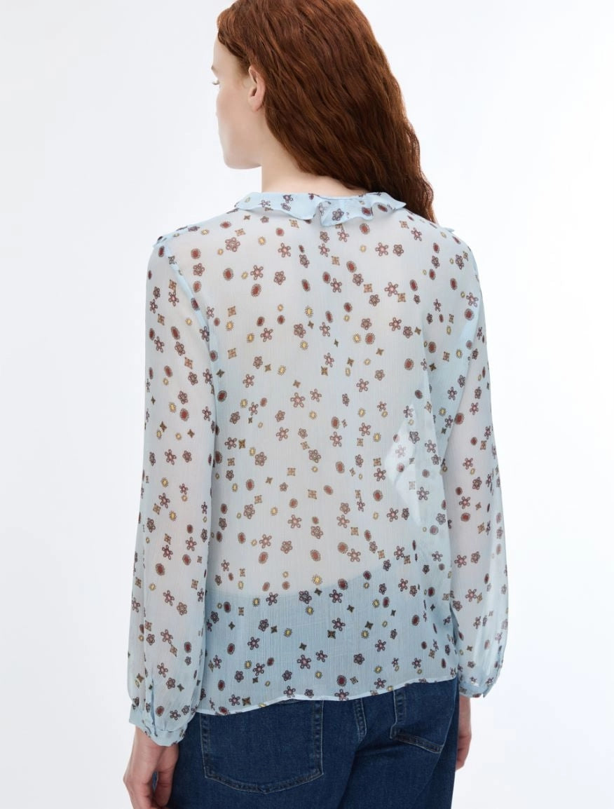 CAMICIA STAMPATA<BR/>Azzurro IBLAEROSI 008 IBLUES 