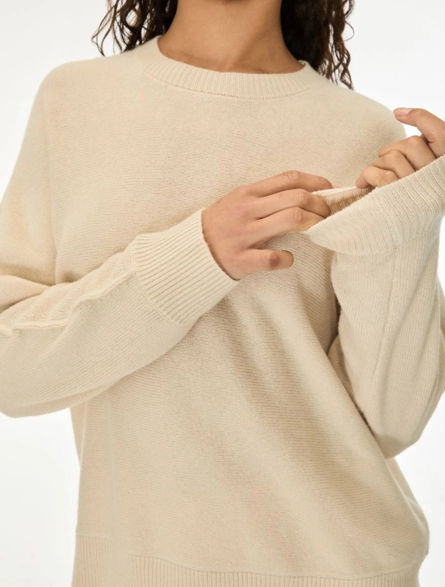MAGLIA IN MISTO CASHMERE<BR/>Beige IBLCERA 002 IBLUES 