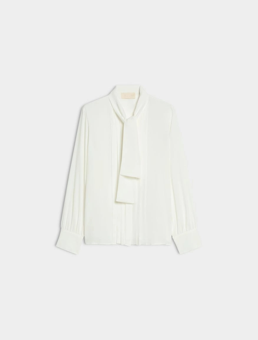 CAMICIA IN MISTO SETA<BR/>Bianco IBLCLASSE 001 IBLUES 