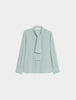 CAMICIA IN MISTO SETAVerde Acqua