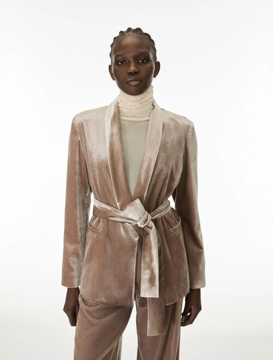 BLAZER CON CINTURA<BR/>Mastice IBLCURVATO 002 IBLUES 