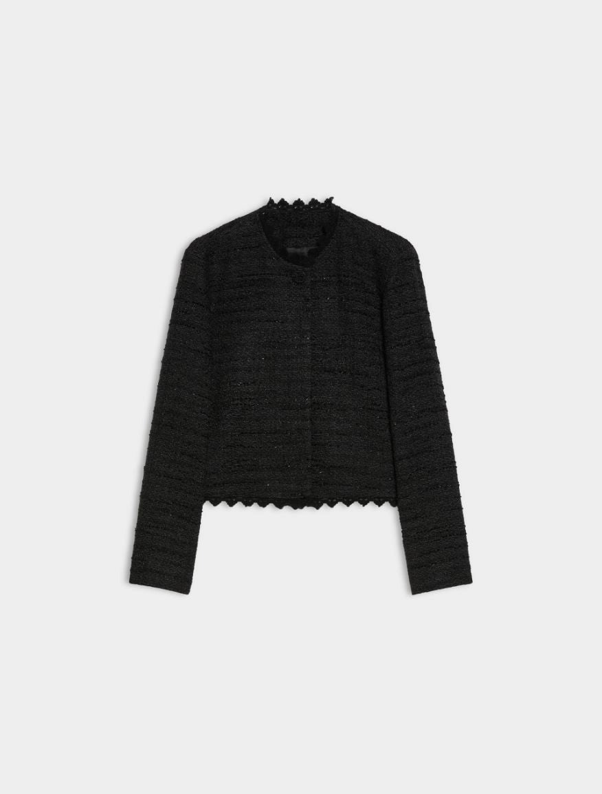 GIACCA IN TWEED<BR/>Nero IBLDRITTO 002 IBLUES 