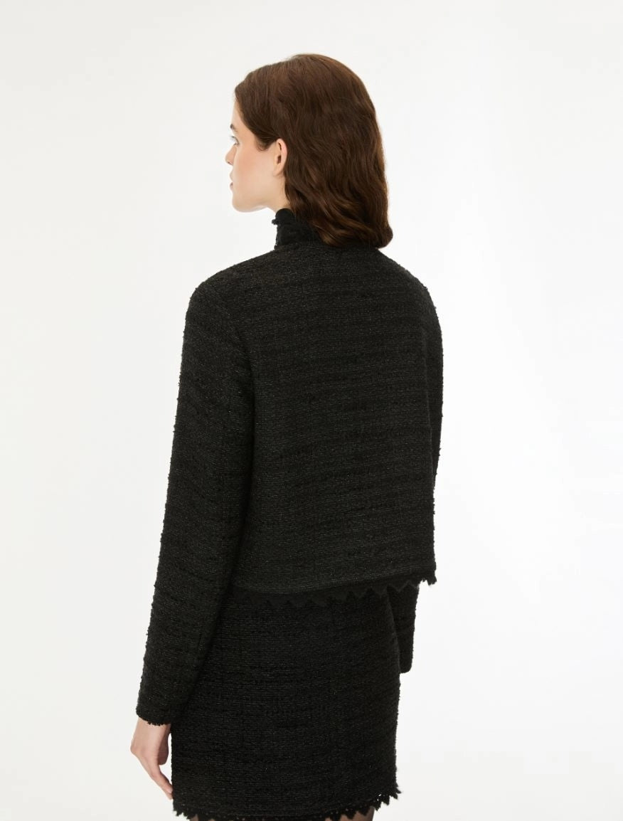 GIACCA IN TWEED<BR/>Nero IBLDRITTO 002 IBLUES 